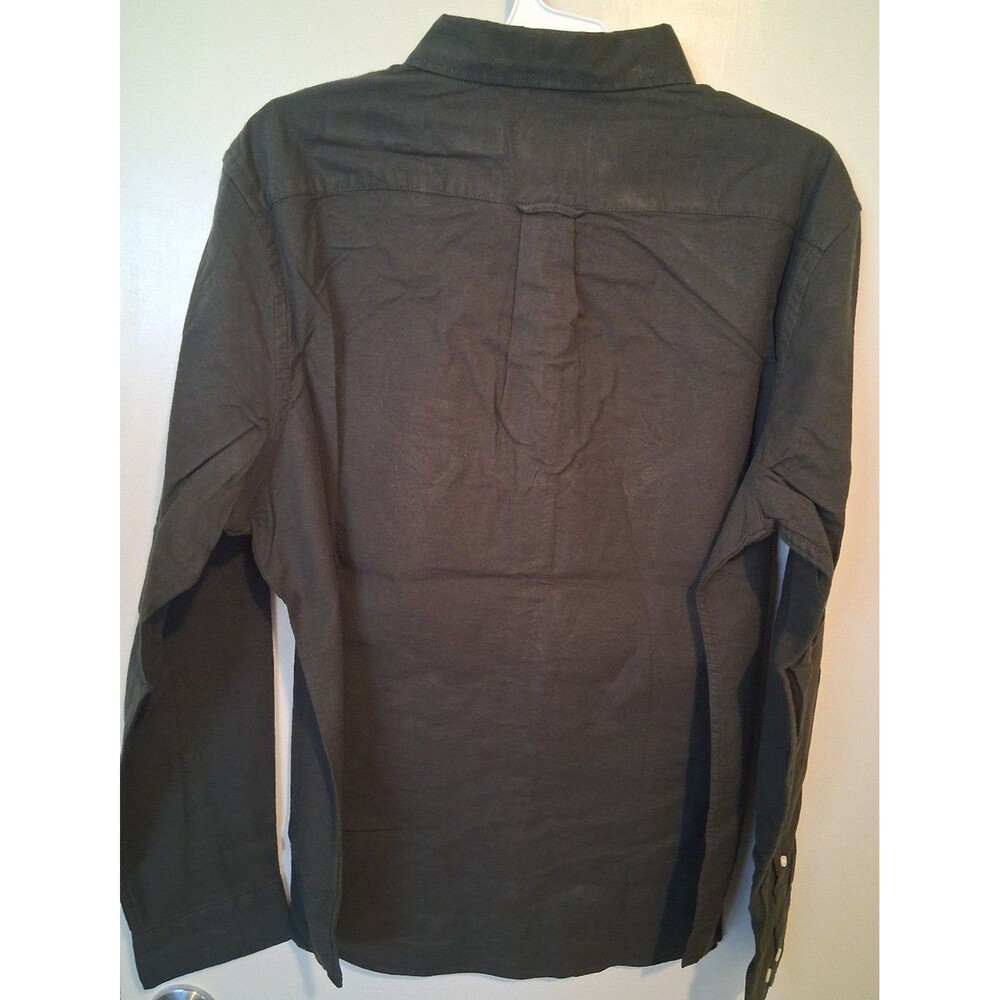 NEW! Men's Goodfellow & Co Olive Long Sleeve Button Down Shirt, Size XL - Picture 9 of 11